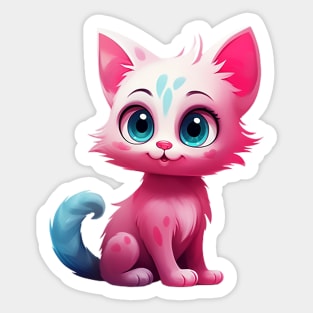 Cute pink Kitten Sticker